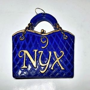 Fashion blue wood purse NYX purse, bag, charm pendant
